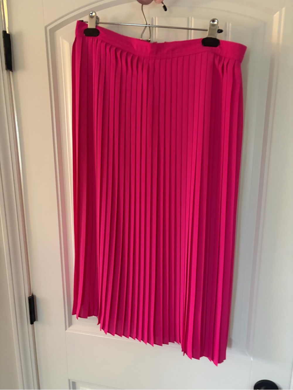 J. Crew Bright Fuchsia Pleated Midi Skirt
